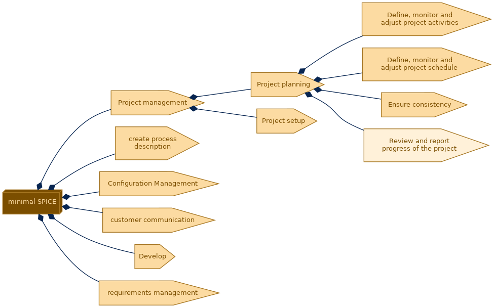 spem diagram of the activity breakdown: Review and report progress of the project