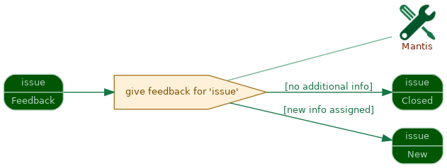 spem diagram of the activity overview: give feedback for 'issue'