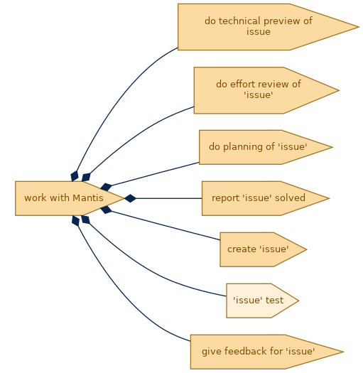 spem diagram of the activity breakdown: 'issue' test