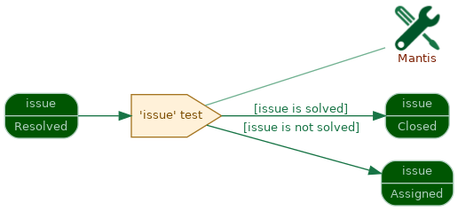 spem diagram of the activity overview: 'issue' test
