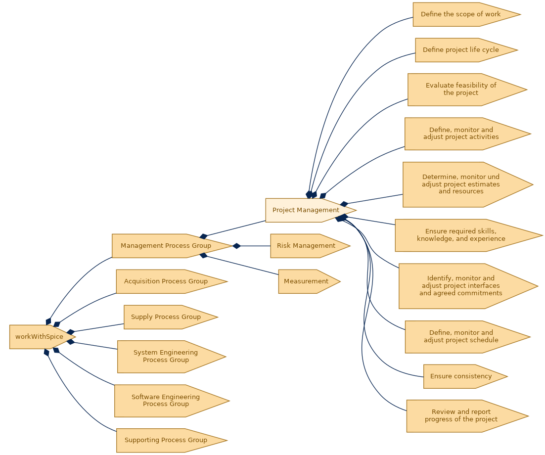 spem diagram of the activity breakdown: Project Management
