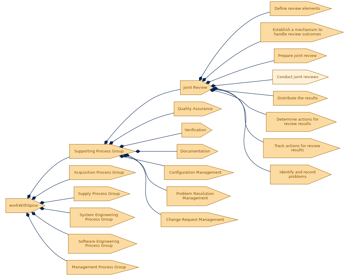 spem diagram of the activity breakdown: Conduct joint reviews