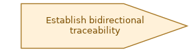 spem diagram of the activity overview: Establish bidirectional traceability