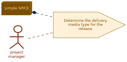 spem diagram of the activity overview: Determine the delivery media type for the release